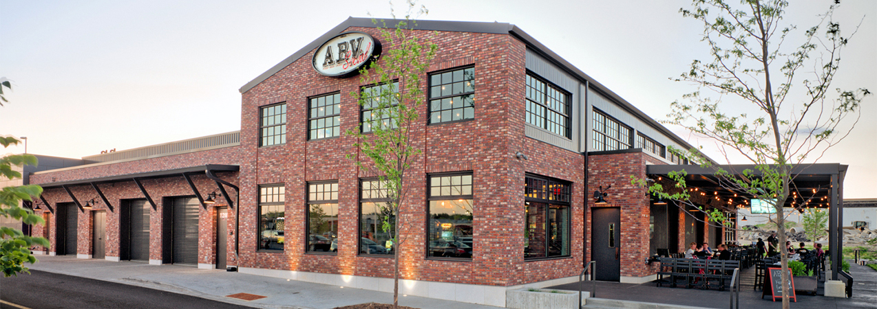 ABV Social restaurant from the Bartolotta Collection front of building built by Tri-North Builders in Wauwatosa, WI.