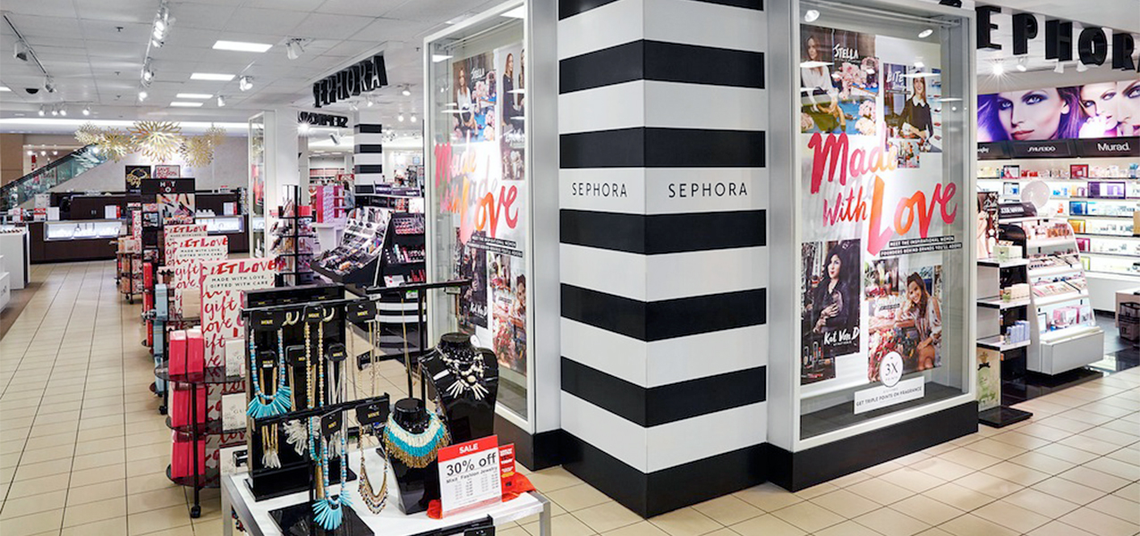 A Sephora makeup store inside a JCPenney location built by Tri-North.