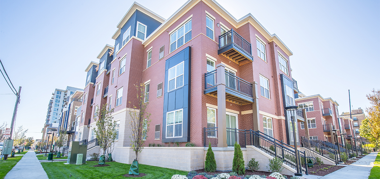 Exterior of the apartment buildings at Veritas Village in Madison which was a Tri-North Builders project.